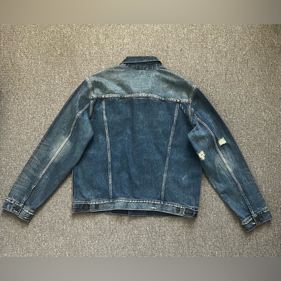 NWOT GAP 1969 Mens Denim Jacket Distressed Indigo Size XL - Picture 9 of 15